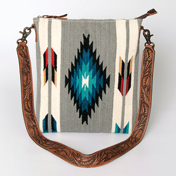 American Darling Cross Body Hand Tooled Saddle Blanket Hair On Genuine Leather Western Women Bag Handbag Purse Crossbody Cute